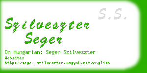 szilveszter seger business card